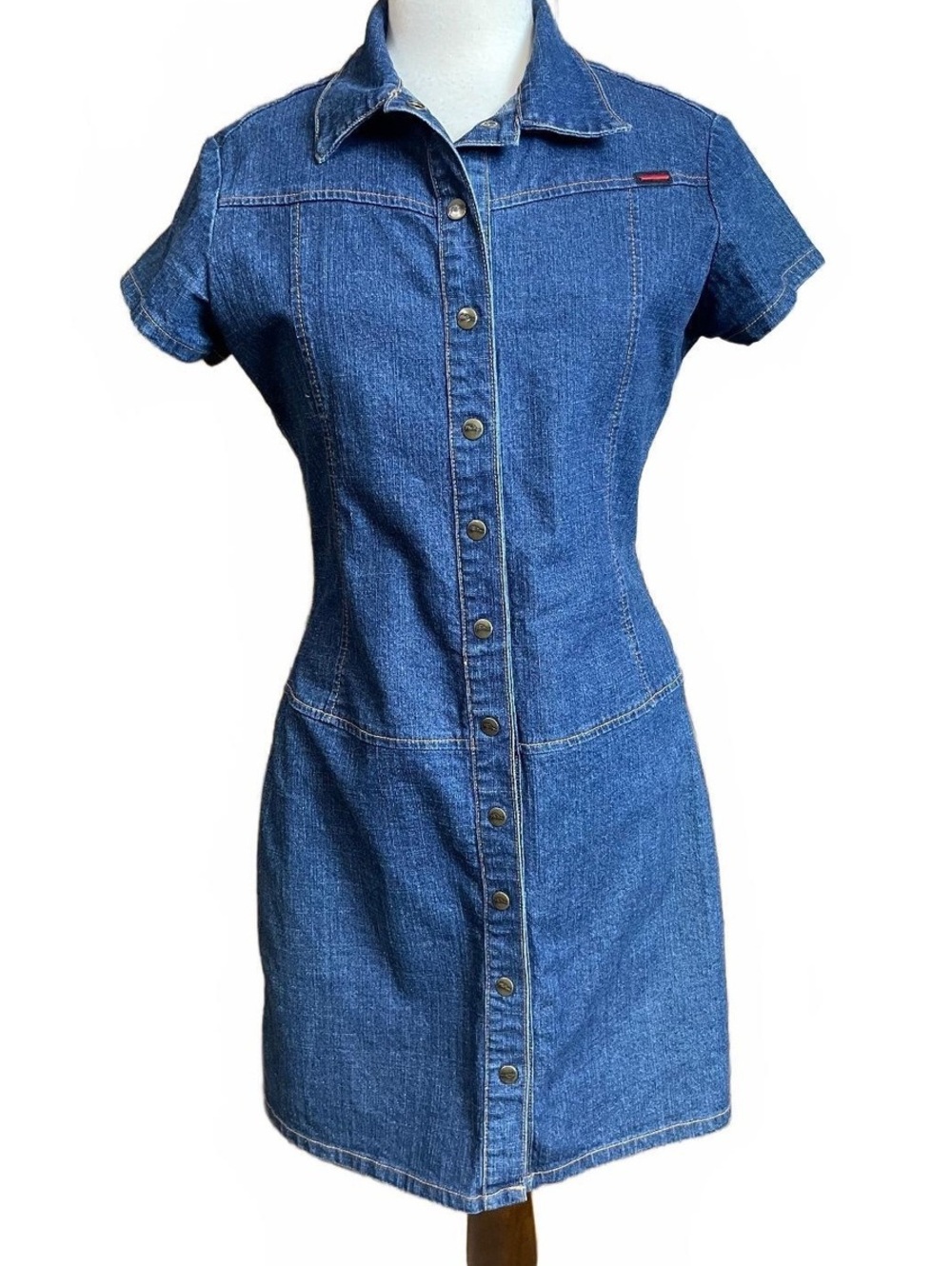 FUBU vintage snap front denim dress 11/12